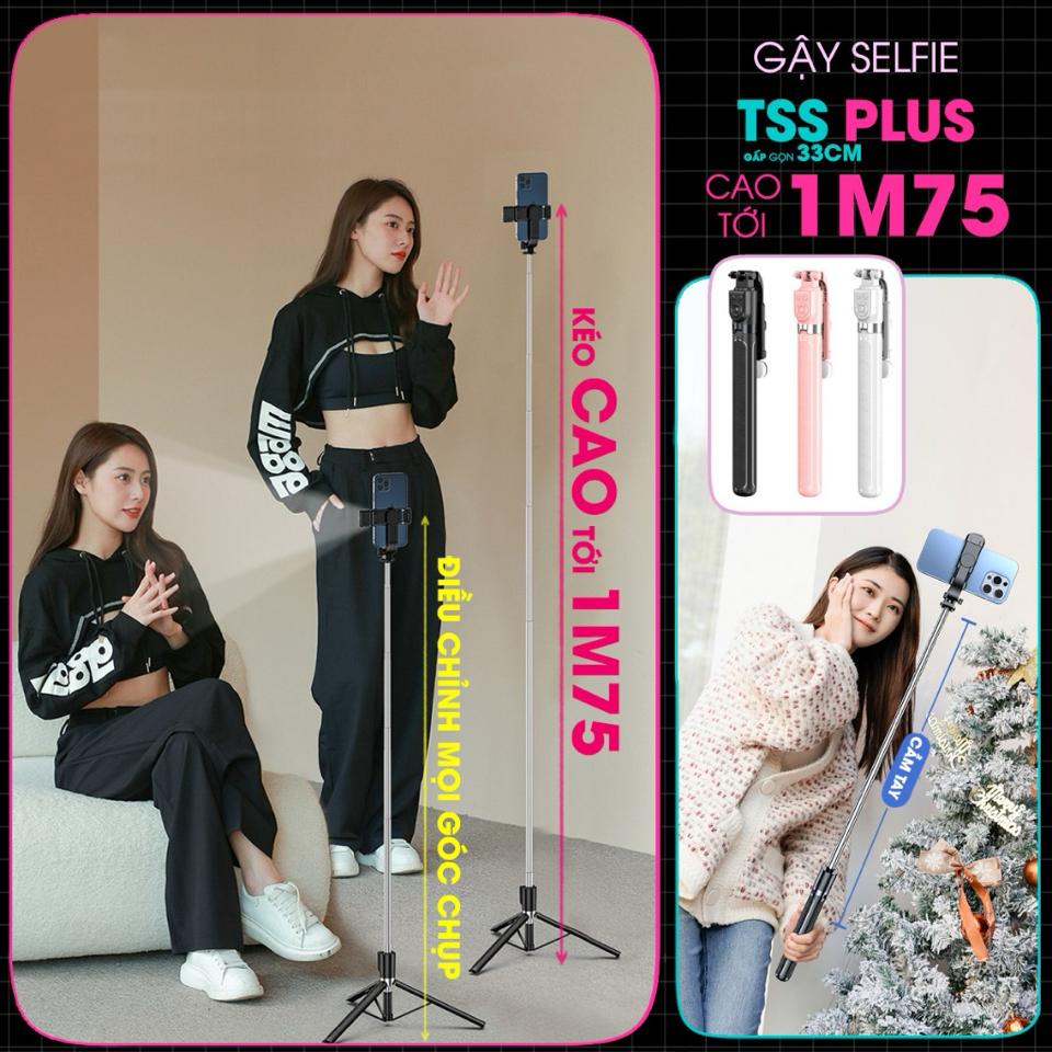 Gậy chụp hình 3 chân R1S-L có đèn, dài 175cm, Remote từ xa 10m-duoc-ban-tai-Gia dụng BT Mart