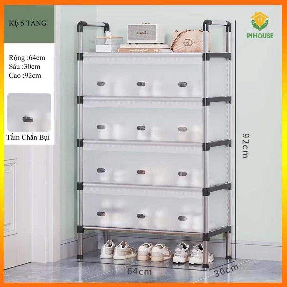 Kệ giày dép 5 tầng có vách ngăn chống bụi-duoc-ban-tai-BT Mart - Siêu thị dành cho Người bận rộn