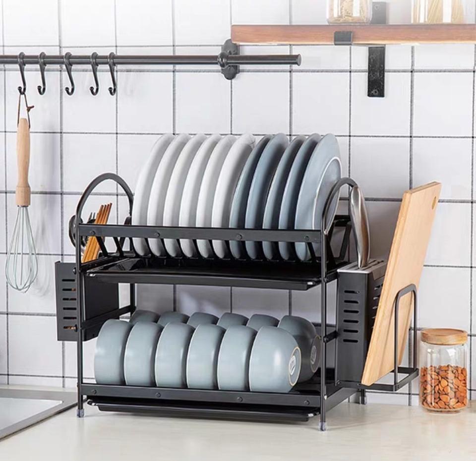 Kệ sắt Sơn tĩnh điện 2 tầng úp chén đĩa -duoc-ban-tai-Gia dụng BT Mart