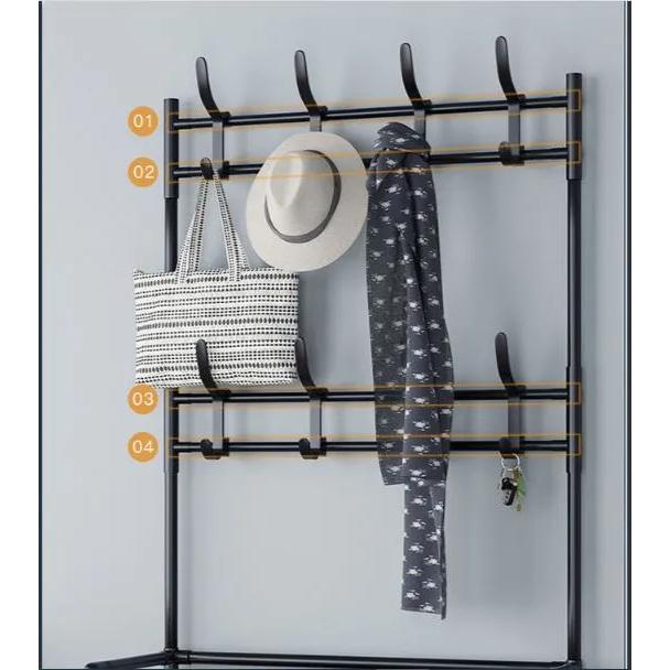 Kệ 4 tầng chữ L để giày dép và treo móc đồ-duoc-ban-tai-Gia dụng BT Mart