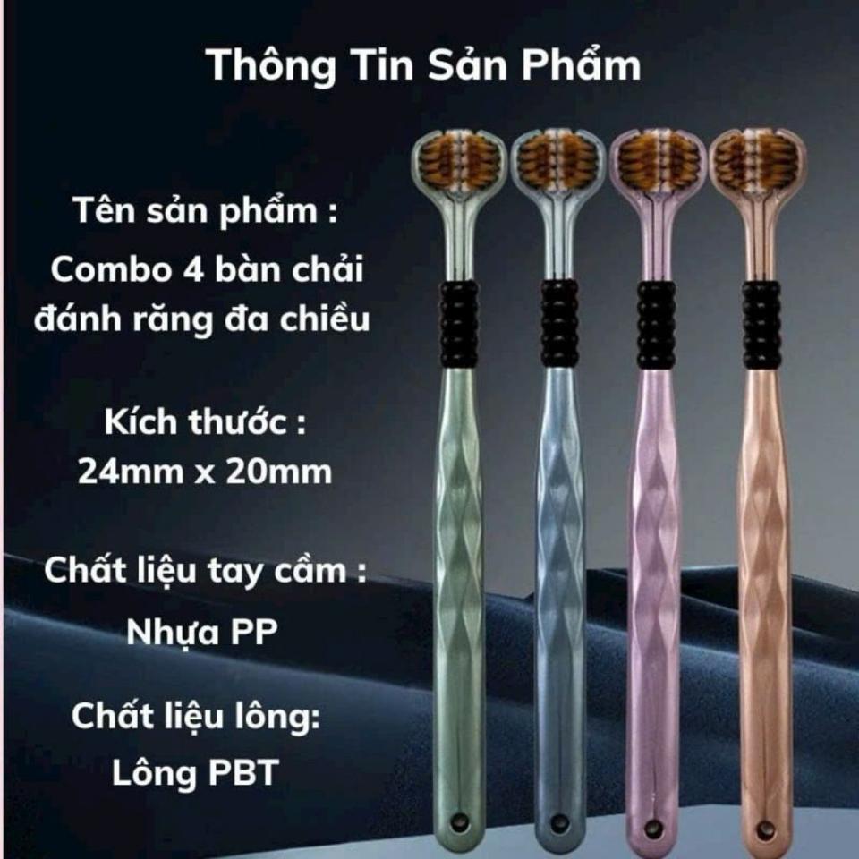 Set 6 bàn chải đánh răng 3 mặt kèm cạo lưỡi-duoc-ban-tai-BT Mart - Siêu thị dành cho Người bận rộn