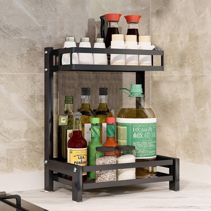 Kệ gia vị 2 tầng K-Shelf inox, Sơn tĩnh điện (để được các chai gia vị cao)-duoc-ban-tai-BT Mart - Siêu thị dành cho Người bận rộn