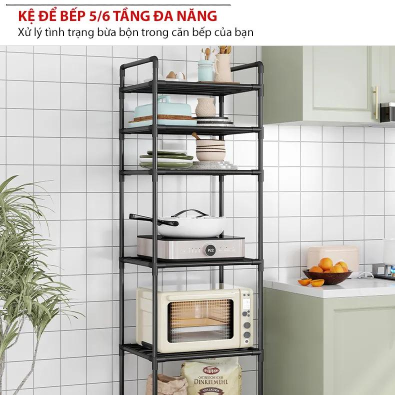 Kệ để đồ đa năng 6 tầng nhà bếp khung thép cacbon sơn tĩnh điện-duoc-ban-tai-BT Mart - Siêu thị dành cho Người bận rộn