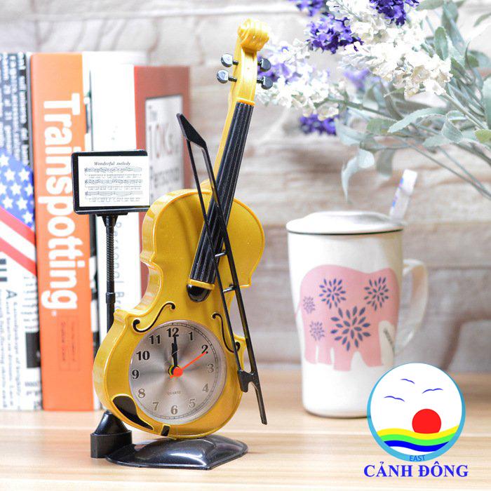 Đồng hồ báo thức để bàn hình cây đàn violin -duoc-ban-tai-Gia dụng BT Mart