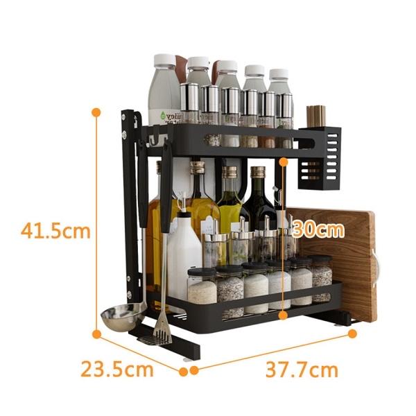 Kệ gia vị 2 tầng K-Shelf inox, Sơn tĩnh điện (để được các chai gia vị cao)-duoc-ban-tai-BT Mart - Siêu thị dành cho Người bận rộn