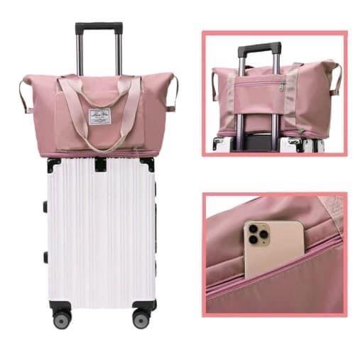 Túi xách du lịch 2 tầng gấp gọn B100 vải dù Polyeste cao cấp-duoc-ban-tai-BT Mart - Siêu thị dành cho Người bận rộn