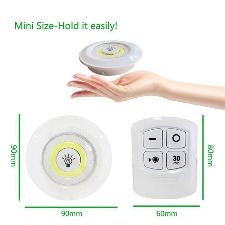 Combo 3 đèn led dán tường điều khiển từ xa/hẹn giờ tắt-duoc-ban-tai-BT Mart - Siêu thị dành cho Người bận rộn