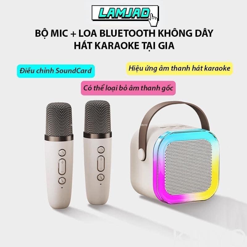 Loa karaoke Bluetooth mini K12 kèm 2 micro-duoc-ban-tai-BT Mart - Siêu thị dành cho Người bận rộn