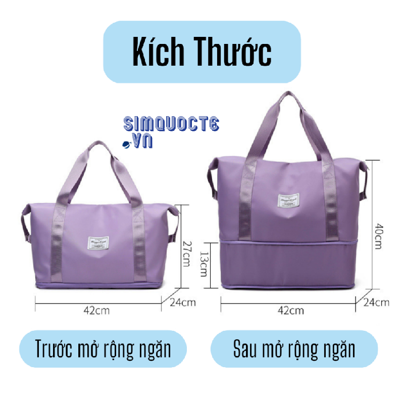 Túi xách du lịch 2 tầng gấp gọn B100 vải dù Polyeste cao cấp-duoc-ban-tai-BT Mart - Siêu thị dành cho Người bận rộn
