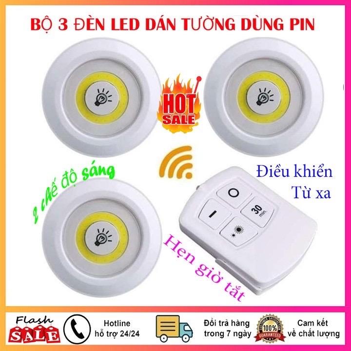 Combo 3 đèn led dán tường điều khiển từ xa/hẹn giờ tắt-duoc-ban-tai-BT Mart - Siêu thị dành cho Người bận rộn