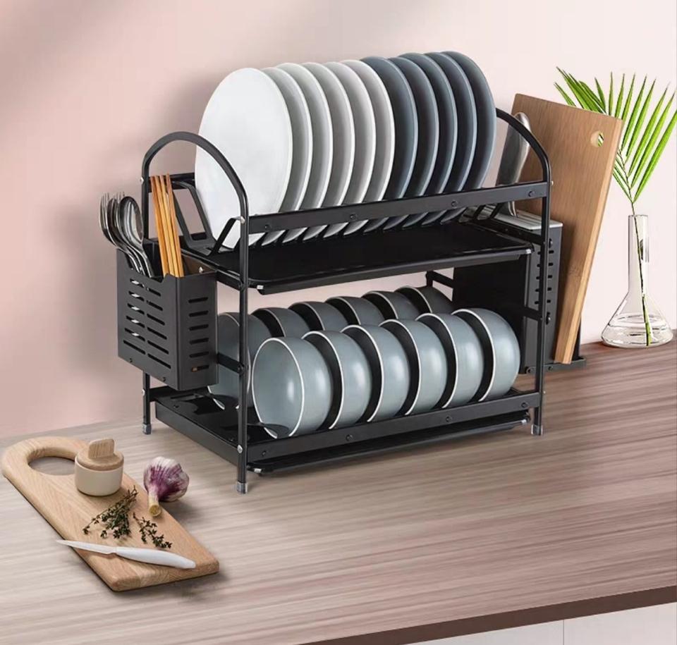 Kệ sắt Sơn tĩnh điện 2 tầng úp chén đĩa -duoc-ban-tai-Gia dụng BT Mart