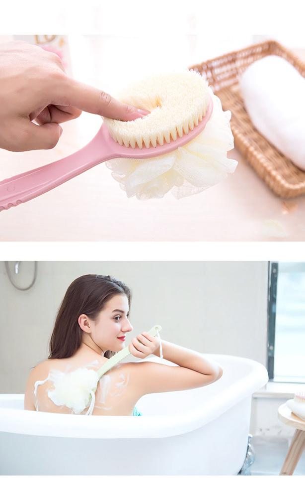 Bàn chải chà lưng kèm bông tắm 2 trong 1-duoc-ban-tai-BT Mart - Siêu thị dành cho Người bận rộn