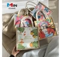 Túi cói đi biển mini có khóa kéo hoạ tiết nhiều hình-duoc-ban-tai-BT Mart - Siêu thị dành cho Người bận rộn