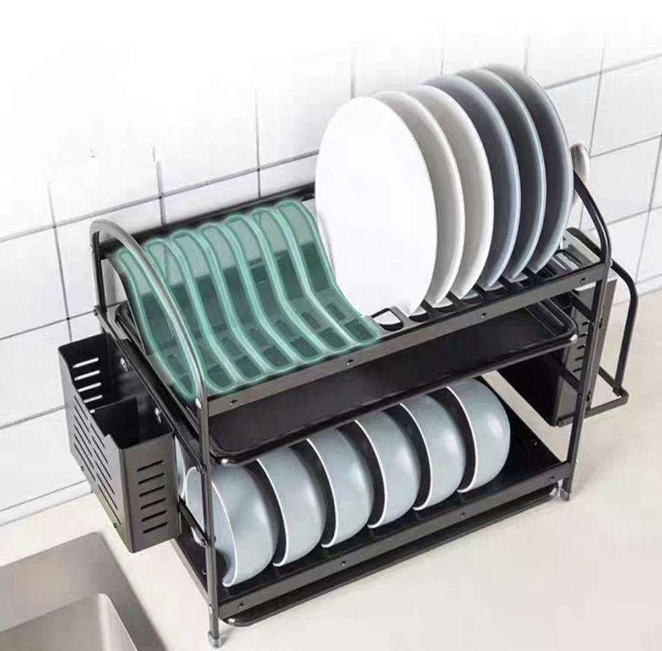 Kệ sắt Sơn tĩnh điện 2 tầng úp chén đĩa -duoc-ban-tai-Gia dụng BT Mart