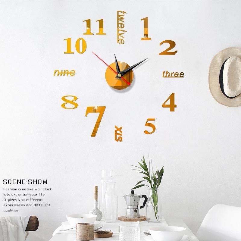 Đồng hồ 3D dán tường chữ và số-duoc-ban-tai-BT Mart - Siêu thị dành cho Người bận rộn