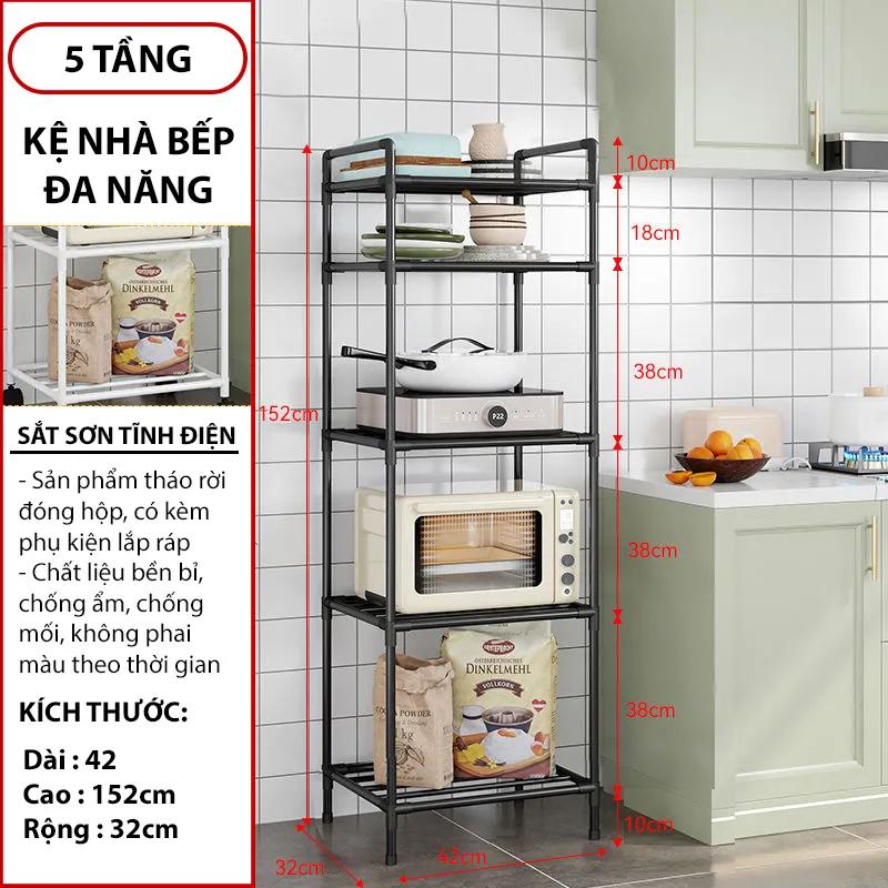 Kệ để đồ đa năng 6 tầng nhà bếp khung thép cacbon sơn tĩnh điện-duoc-ban-tai-BT Mart - Siêu thị dành cho Người bận rộn