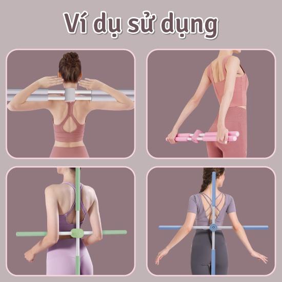 Gậy tập yoga  2 thanh xếp tập lưng vai chống gù-duoc-ban-tai-Gia dụng BT Mart