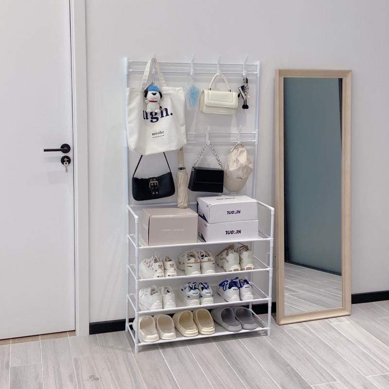 Kệ 4 tầng chữ L để giày dép và treo móc đồ-duoc-ban-tai-Gia dụng BT Mart