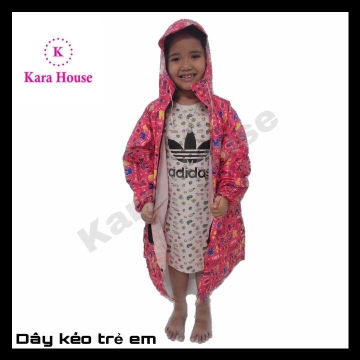 Áo mưa Kara vải dù dây kéo trẻ em-duoc-ban-tai-BT Mart - Siêu thị dành cho Người bận rộn