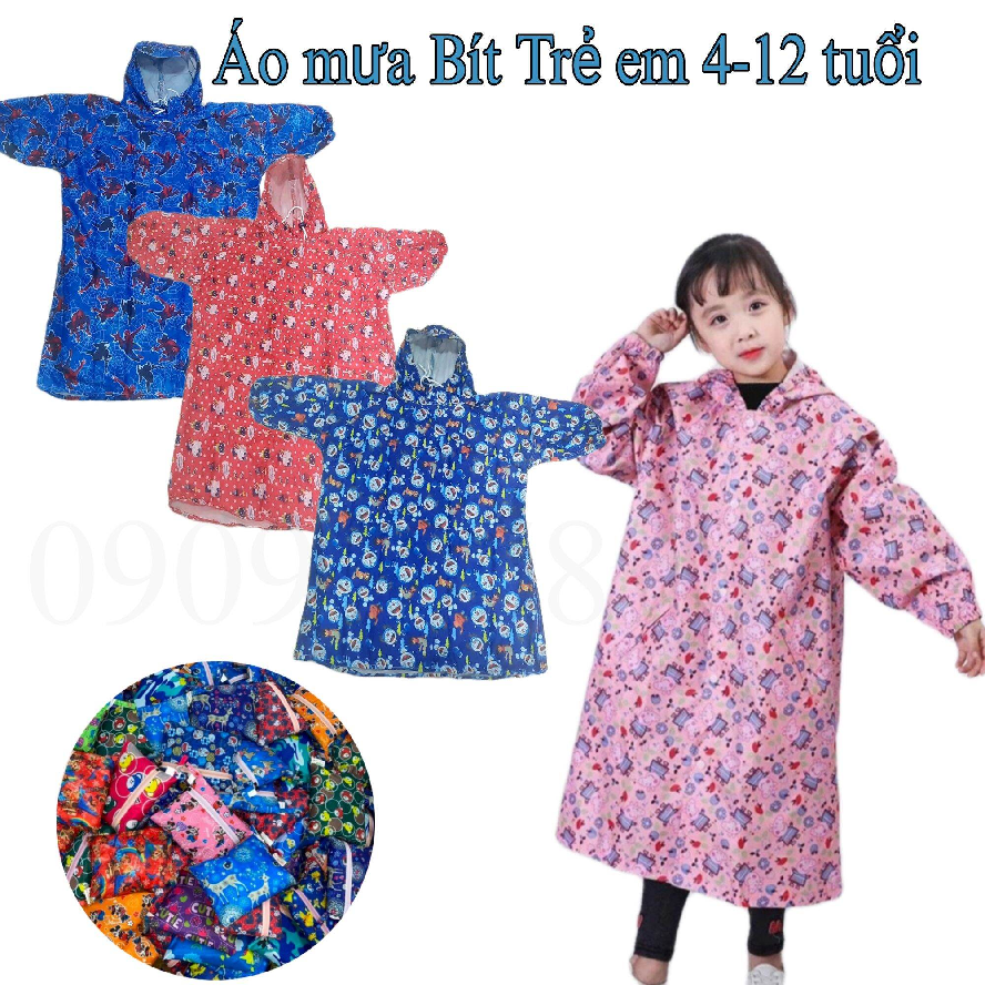 Áo mưa Kara vải dù dây kéo trẻ em-duoc-ban-tai-BT Mart - Siêu thị dành cho Người bận rộn