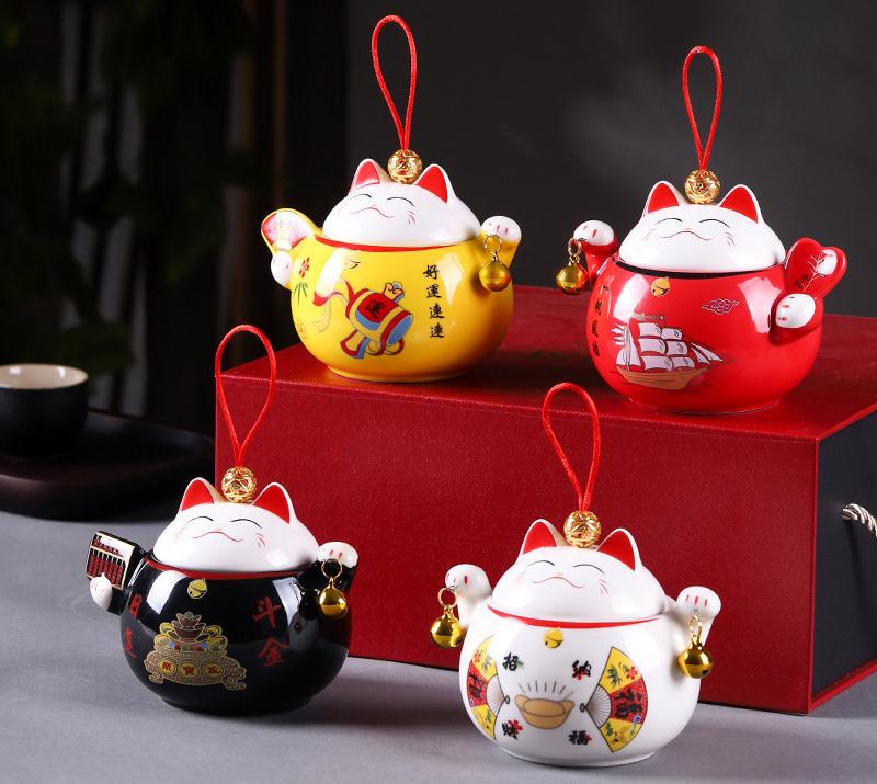 ấm trà sứ mèo may mắn-duoc-ban-tai-BT Mart - Siêu thị dành cho Người bận rộn