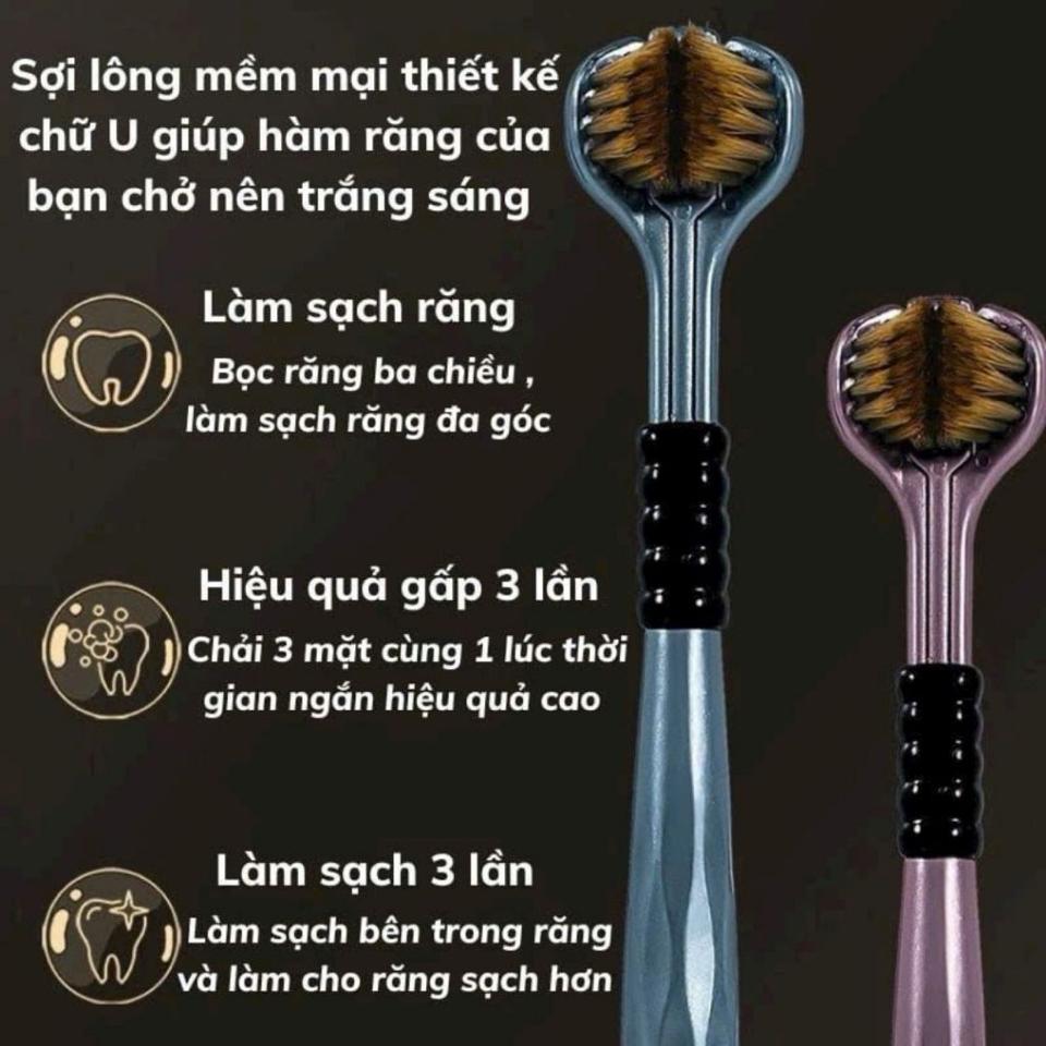 Set 6 bàn chải đánh răng 3 mặt kèm cạo lưỡi-duoc-ban-tai-BT Mart - Siêu thị dành cho Người bận rộn