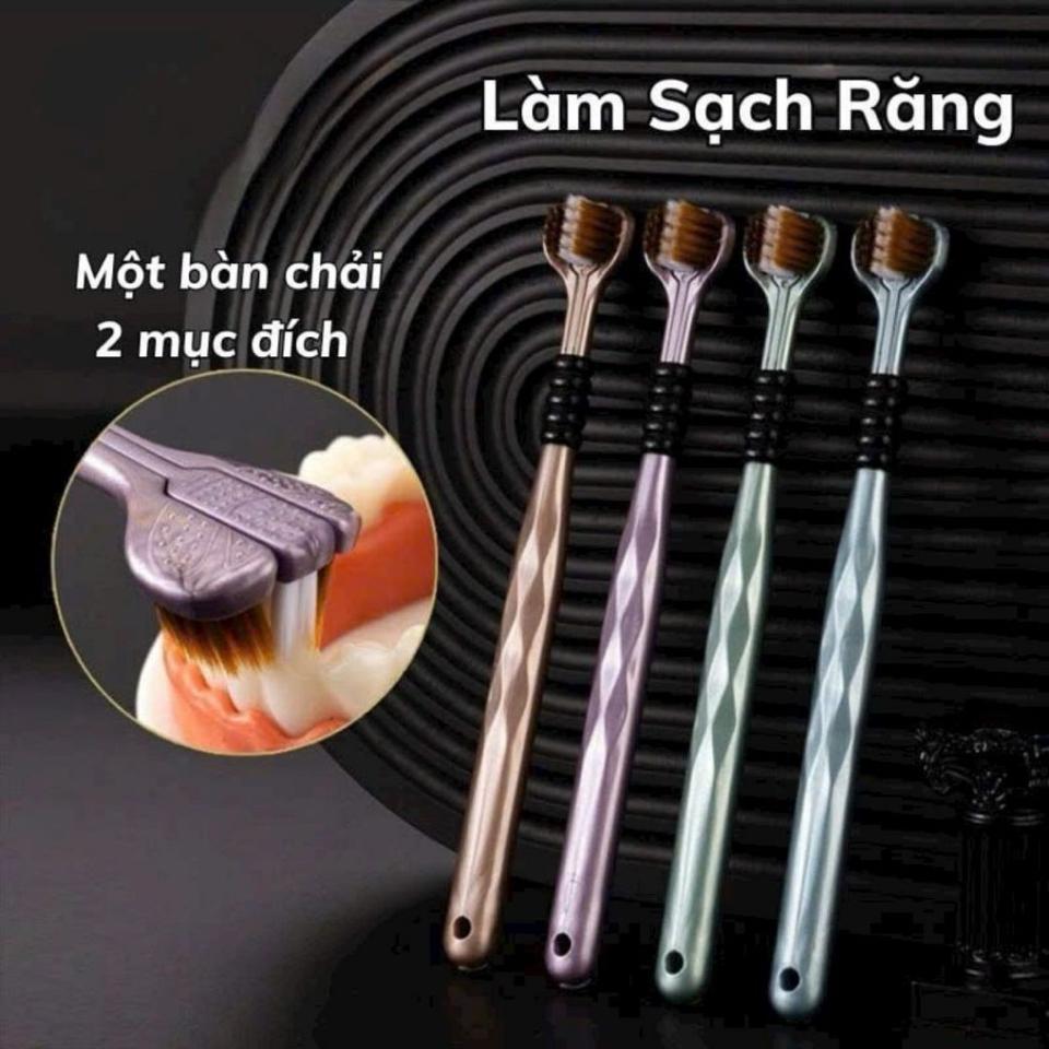 Set 6 bàn chải đánh răng 3 mặt kèm cạo lưỡi-duoc-ban-tai-BT Mart - Siêu thị dành cho Người bận rộn