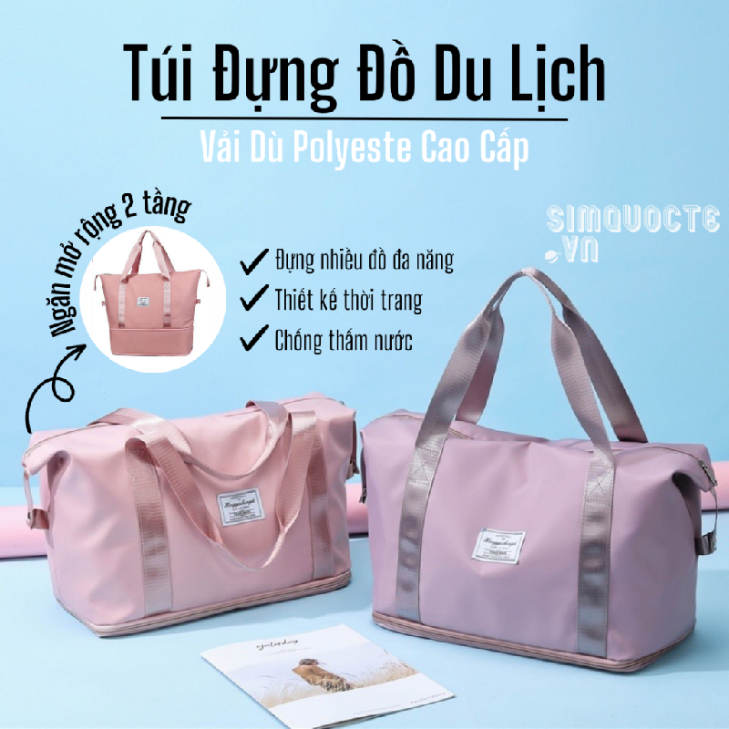 Túi xách du lịch 2 tầng gấp gọn B100 vải dù Polyeste cao cấp-duoc-ban-tai-BT Mart - Siêu thị dành cho Người bận rộn
