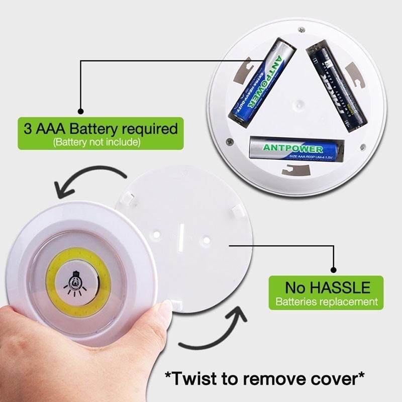 Combo 3 đèn led dán tường điều khiển từ xa/hẹn giờ tắt-duoc-ban-tai-BT Mart - Siêu thị dành cho Người bận rộn