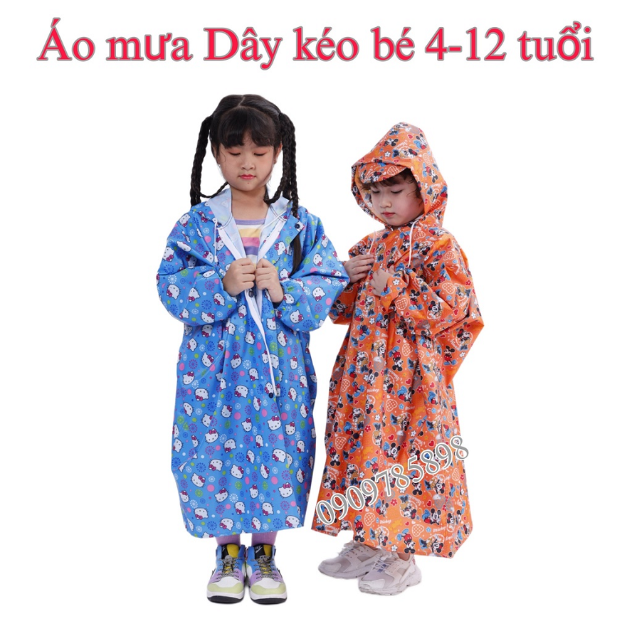 Áo mưa Kara vải dù dây kéo trẻ em-duoc-ban-tai-BT Mart - Siêu thị dành cho Người bận rộn