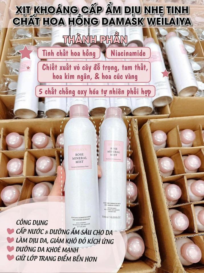 Xịt khoáng Hoa Hồng Damask Weilaiya-duoc-ban-tai-Cẩm Loan Cosmetics
