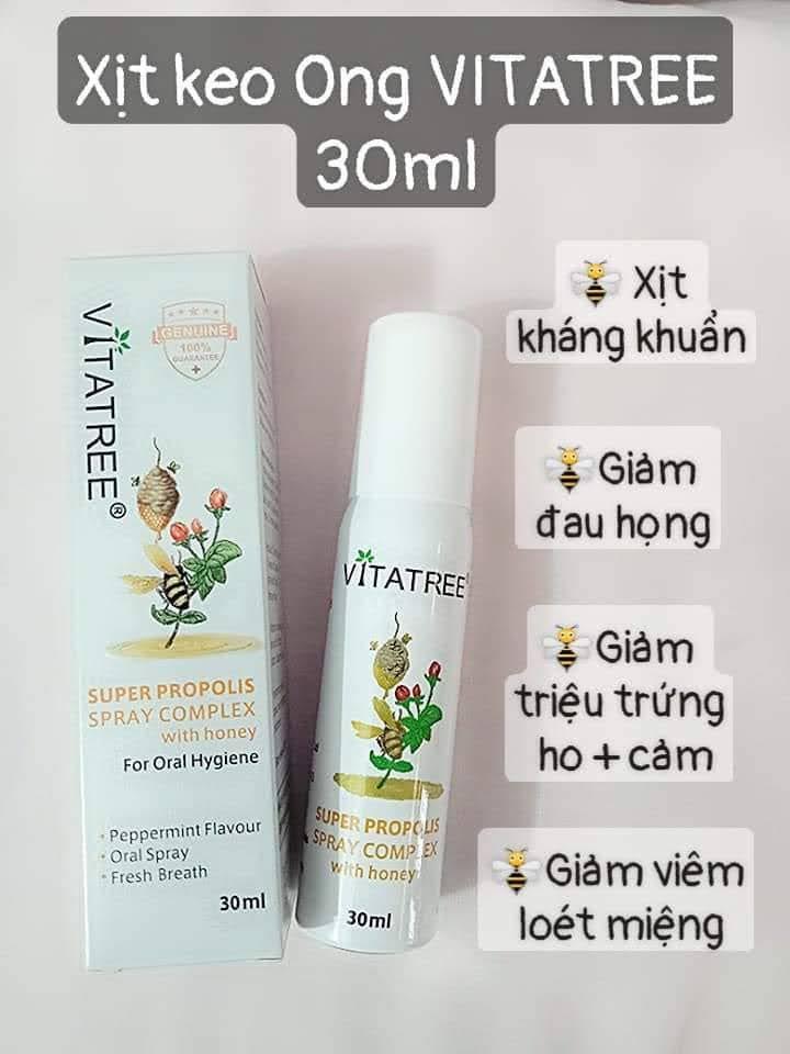Keo ong xịt họng Vitatree Úc 30ml-duoc-ban-tai-Hàng Xịn Giá Tốt