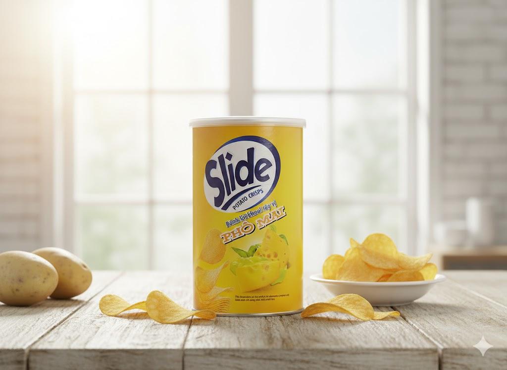 Snack khoai tây vị phô mai Slide lon 60gr-duoc-ban-tai-SBH minimart