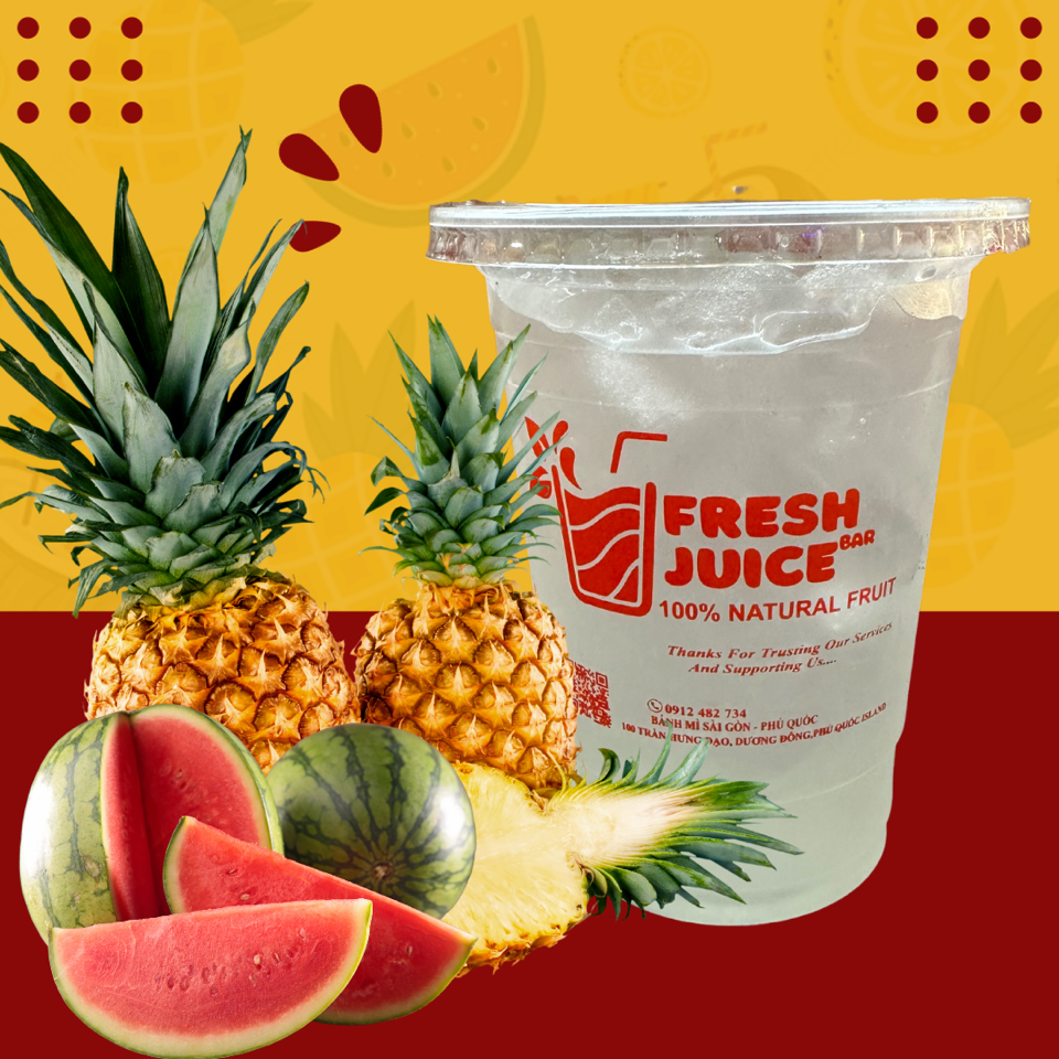 Pineapple Watermelon Juice-duoc-ban-tai-Bánh Mì Sài Gòn Phú Quốc