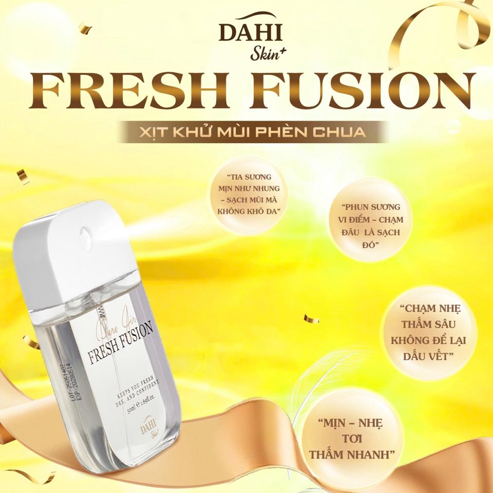 [ 2 PURE AIR 50ML ] Combo Xịt Khử Mùi Phèn Chua FRESH FUSION | Khô Thoáng ; Dịu Nhẹ ; Không Hương ; Dưỡng Sáng Da Vùng Nách-duoc-ban-tai-DAHI SKIN VIỆT NAM