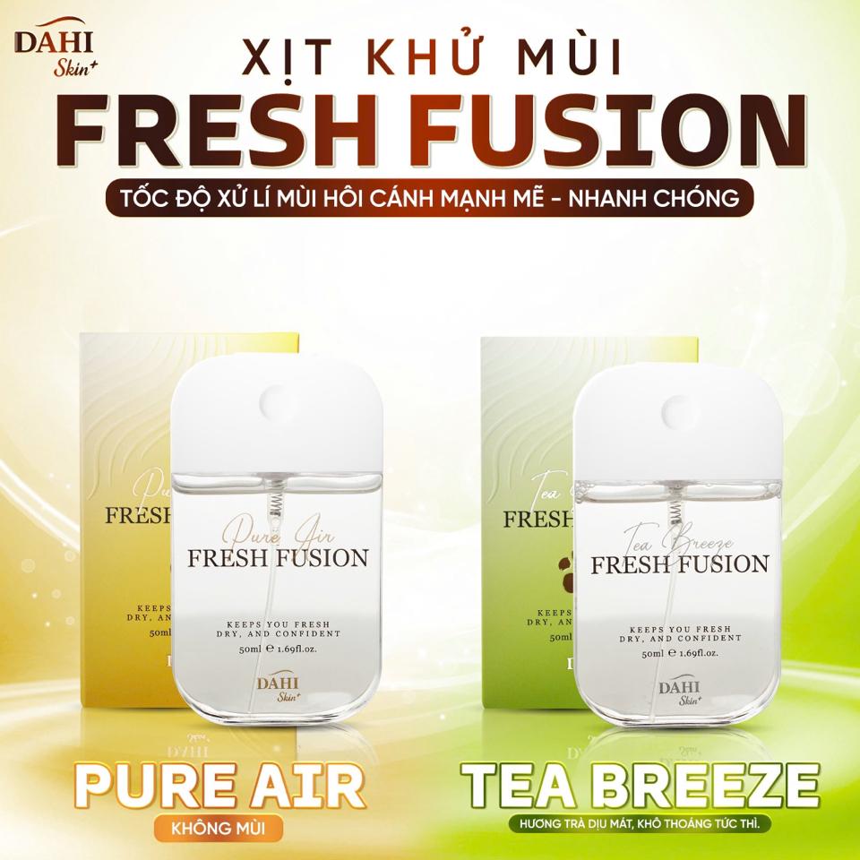 [ 1 PURE + 1 TEA 50ML ] Combo Xịt Khử Mùi Phèn Chua FRESH FUSION | Khô Thoáng ; Dịu Nhẹ ; Không Hương Liệu ; Dưỡng Sáng Da Vùng Nách-duoc-ban-tai-DAHI SKIN VIỆT NAM