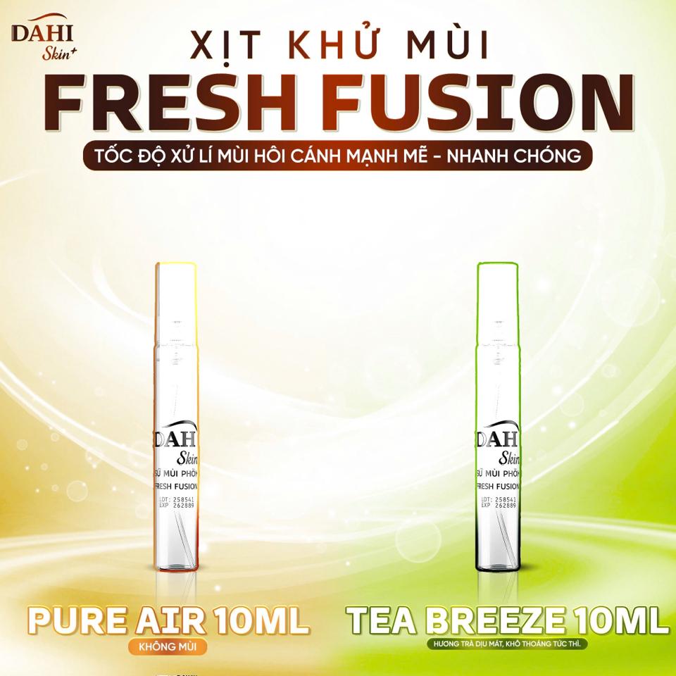 ( 1 PURE + 1 TEA 10ML ) Combo Xịt Khử Mùi Phèn Chua FRESH FUSION | Khô Thoáng ; Dịu Nhẹ ; Không Hương Liệu ; Dưỡng Sáng Da Vùng Nách-duoc-ban-tai-DAHI SKIN VIỆT NAM