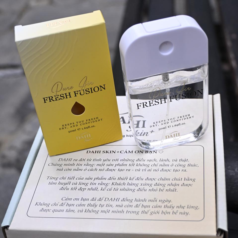 [ 2 PURE AIR 50ML ] Combo Xịt Khử Mùi Phèn Chua FRESH FUSION | Khô Thoáng ; Dịu Nhẹ ; Không Hương ; Dưỡng Sáng Da Vùng Nách-duoc-ban-tai-DAHI SKIN VIỆT NAM