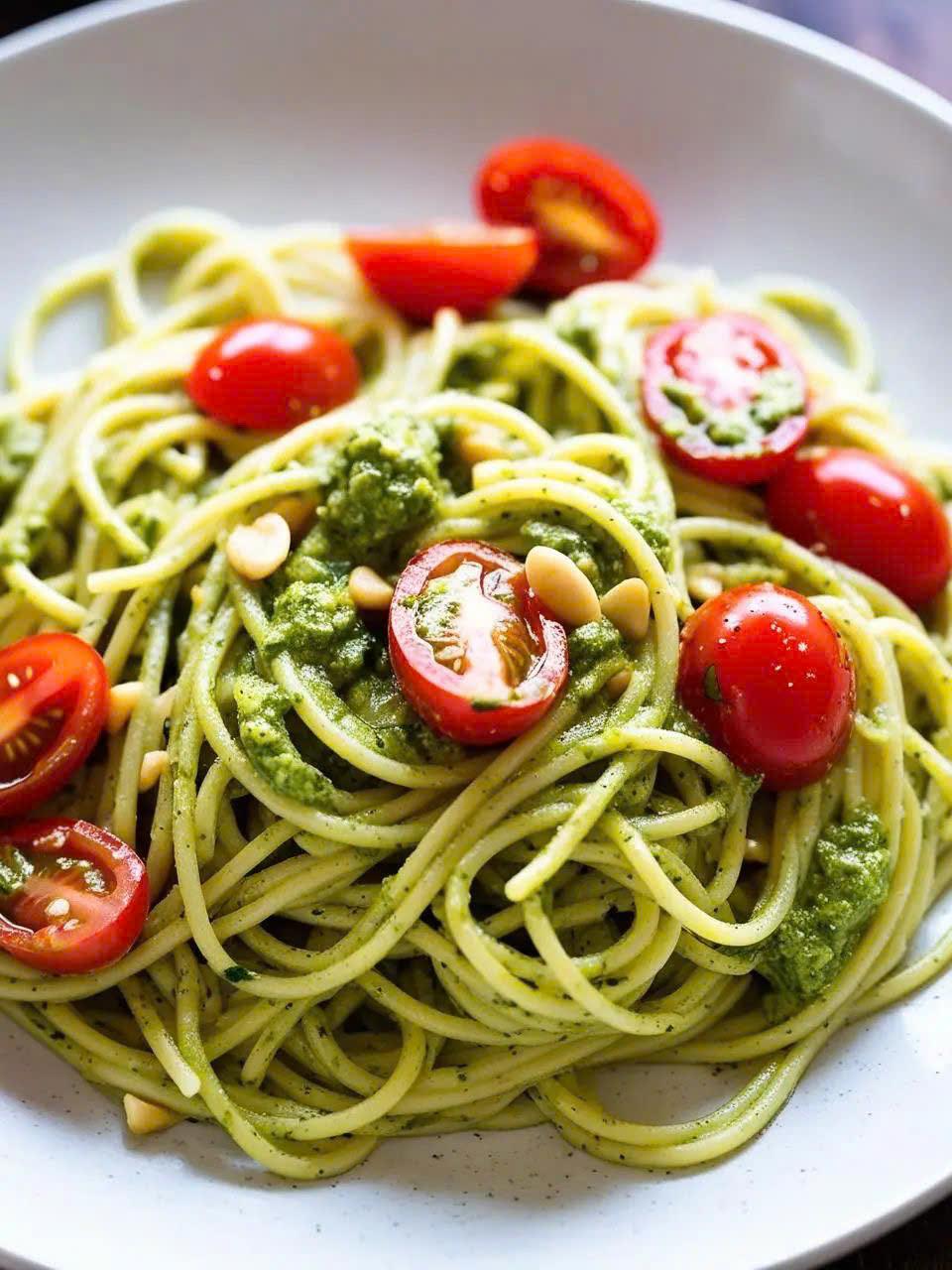 Pesto Spaghetti Tomato Confit-duoc-ban-tai-SPANDA VEGAN & CAFE