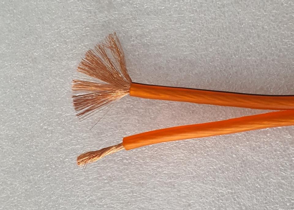 Dây loa Taiwan lõi đồng 2× 1 mm OFC (màu cam)-duoc-ban-tai-Trọng Đại. Băng đĩa nhạc. Phụ kiện âm thanh