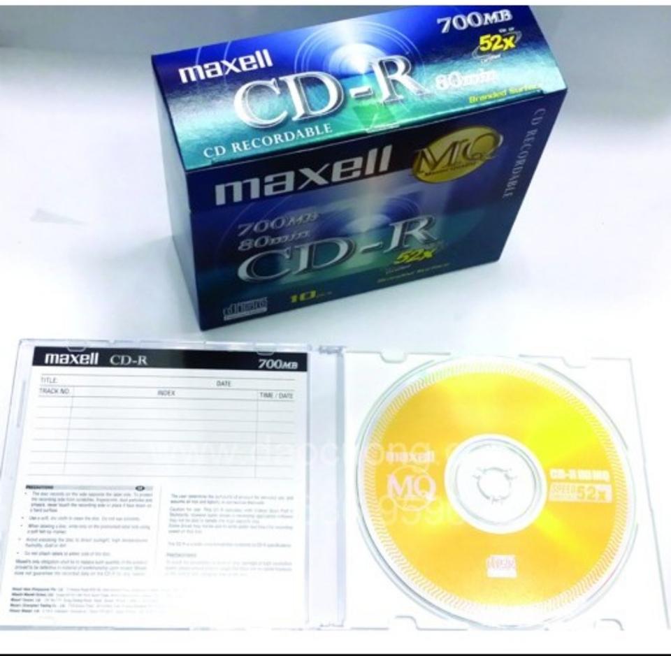 Đĩa CD trắng Maxell hôp.-duoc-ban-tai-Trọng Đại. Băng đĩa nhạc. Phụ kiện âm thanh
