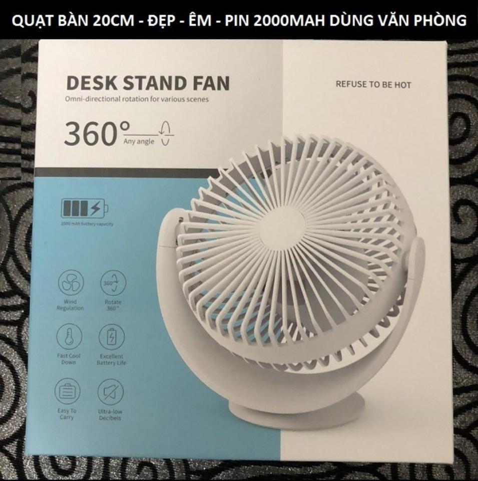Quạt Sạc, Quạt Pin 20cm Rất Êm Siêu Mát Cắm Được Trực-duoc-ban-tai-Trọng Đại. Băng đĩa nhạc. Phụ kiện âm thanh
