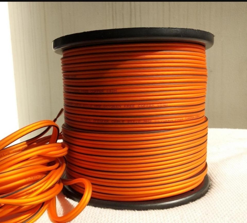 Dây loa Taiwan lõi đồng 2× 1 mm OFC (màu cam)-duoc-ban-tai-Trọng Đại. Băng đĩa nhạc. Phụ kiện âm thanh