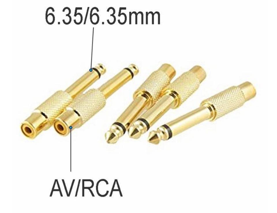 Jack chuyển 6 ly ra hoa sen - Jack chuyển 6.35mm (6 ly) ra AV (RCA), Jack mạ đồng chống nhiễu-duoc-ban-tai-Trọng Đại. Băng đĩa nhạc. Phụ kiện âm thanh