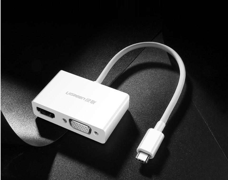 Cáp chuyển đổi USB type C to HDMI/VGA hỗ trợ full HD 3D 4Kx2K chính hãng Ugreen -duoc-ban-tai-Trọng Đại. Băng đĩa nhạc. Phụ kiện âm thanh