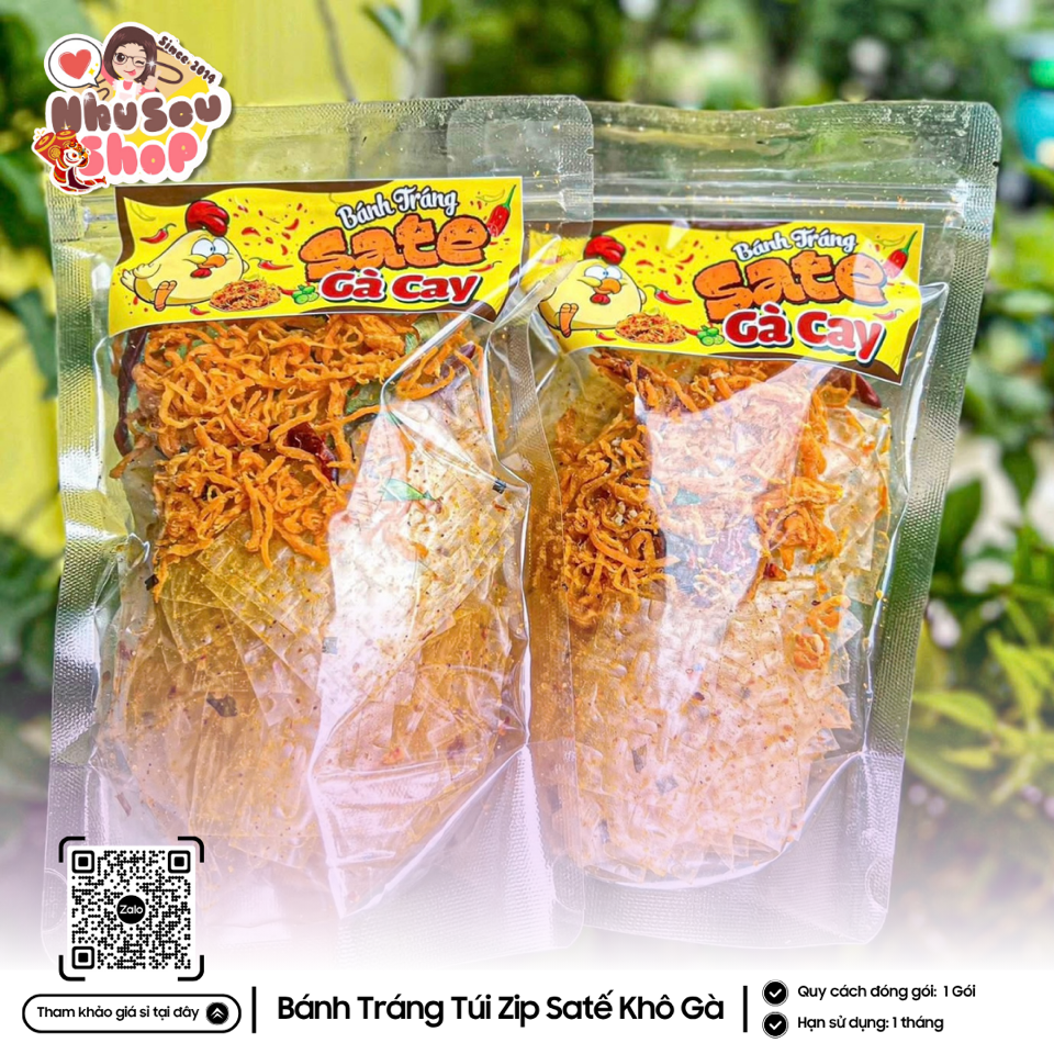 Bánh Tráng Túi Zip Satế Khô Gà -duoc-ban-tai-NHUSOUSHOP BÁNH TRÁNG & ĂN VẶT