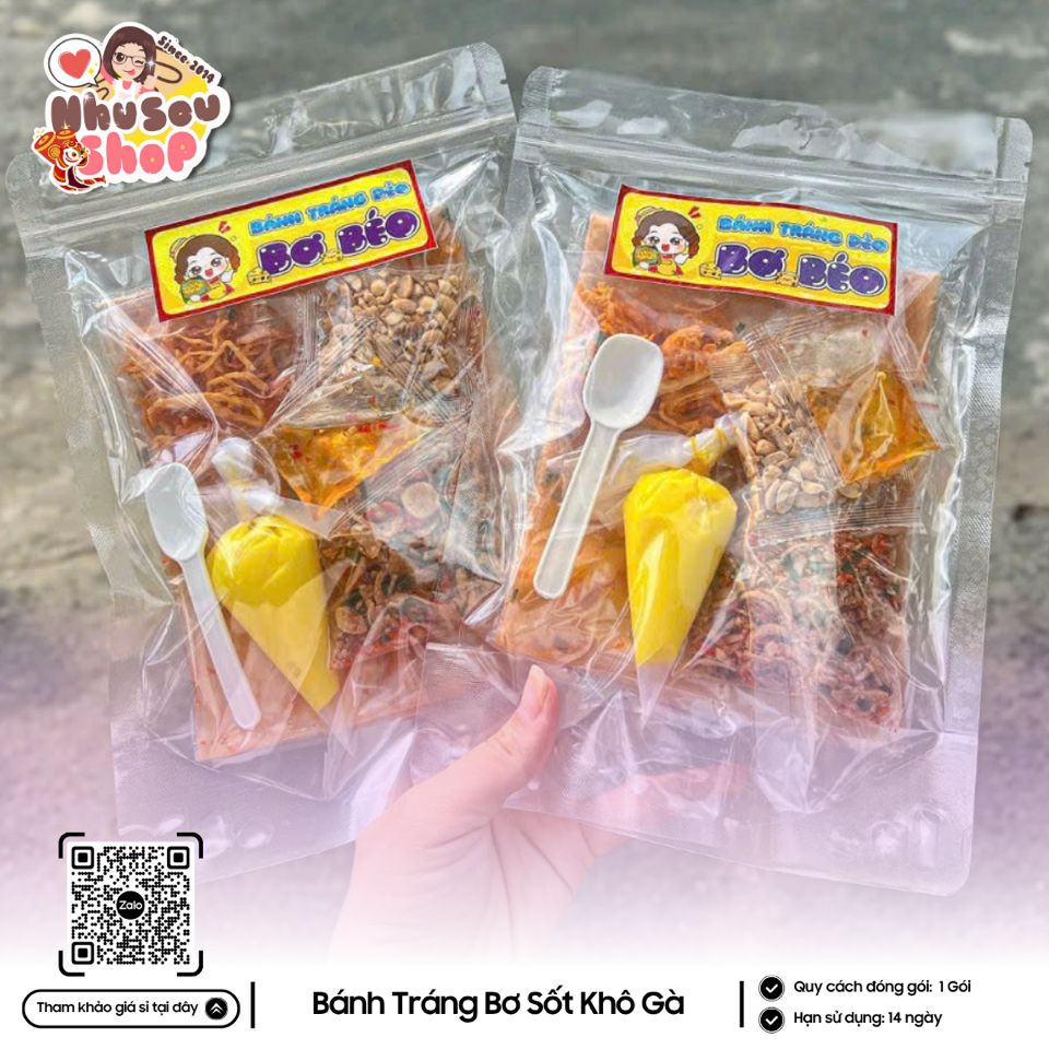 Bánh Tráng Bơ Sốt Khô Gà -duoc-ban-tai-NHUSOUSHOP BÁNH TRÁNG & ĂN VẶT