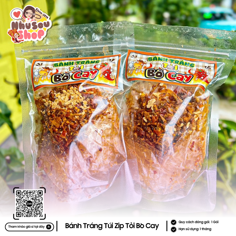 Bánh Tráng Túi Zip Tỏi Bò Cay-duoc-ban-tai-NHUSOUSHOP BÁNH TRÁNG & ĂN VẶT