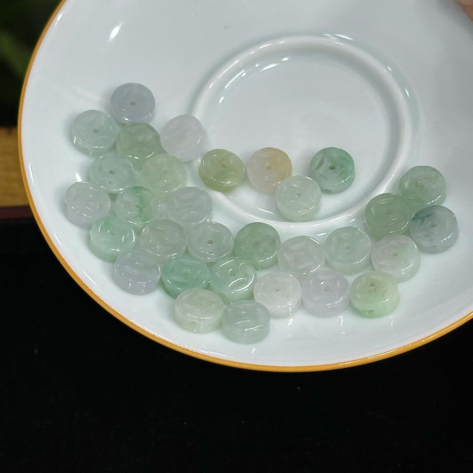 Charm lẻ - hạt đồng xu cẩm thạch type A - 9.0x 3.3mm-duoc-ban-tai-NGỌC THANH GIANG GEMS & JADES