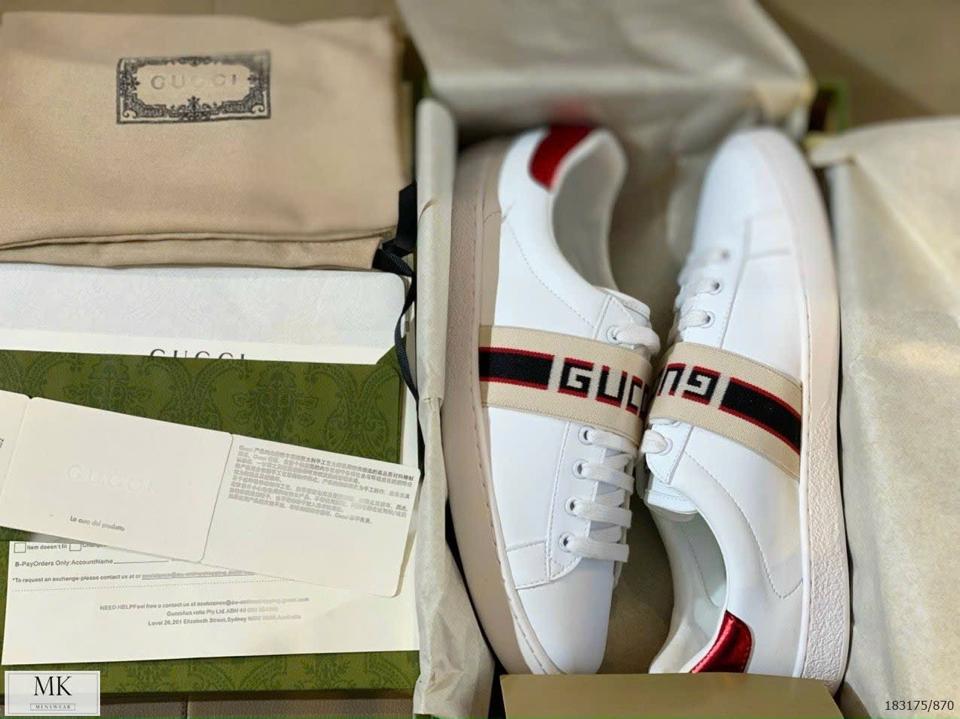 Giày Gucci Stripe Leather Sneaker ‘White Red Black-duoc-ban-tai-197 Store